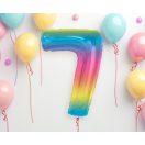 Numere Rainbow Balon cu folie colorată numărul 7, 92 cm