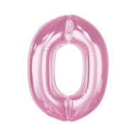 Numere Light Pink Balon din folie roz numărul 0 - 92 cm