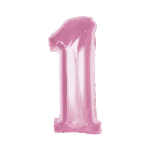 Numere Light Pink Balon din Folie Roz cu Numărul 1 de 92 cm