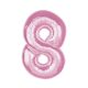 Numere Light Pink Balon din folie roz deschis numărul 8, 92 cm