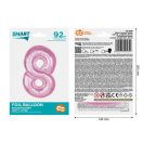 Numere Light Pink Balon din folie roz deschis numărul 8, 92 cm