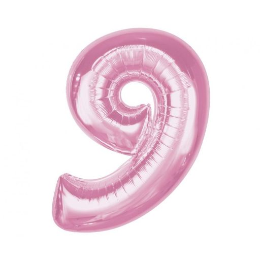 Numere Light Pink Balon din folie roz cifră 9, 92 cm