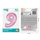 Numere Light Pink Balon din folie roz cifră 9, 92 cm