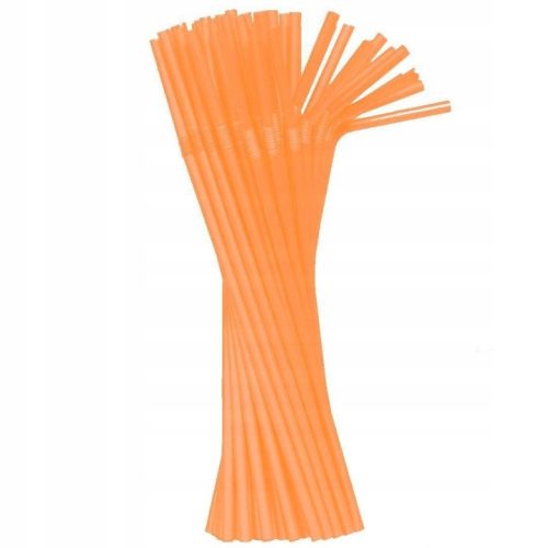 Colorat Orange paie din plastic 50 buc