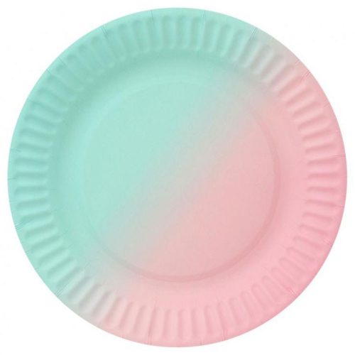 Colorat Ombre farfurie de hârtie 6 buc 18 cm