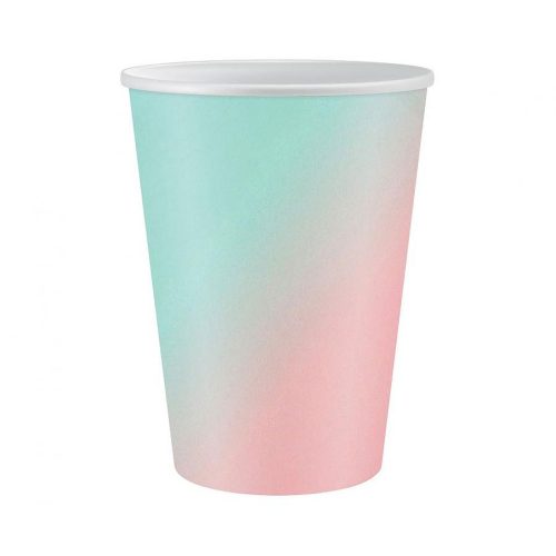 Colorat Ombre set de 6 pahare de hârtie 266 ml