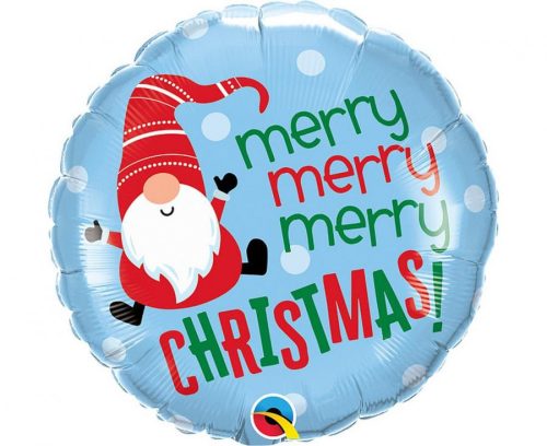 Merry Christmas Gnome, Crăciun balon folie 46 cm