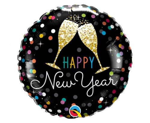 Happy New Year Pahare de șampanie balon folie 46 cm