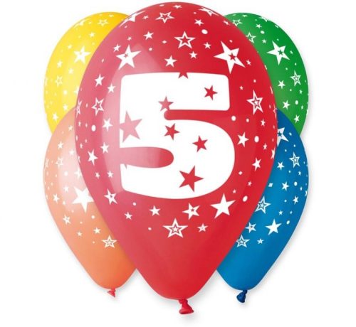 Happy Birthday 5 Star balon, balon 5 bucăți 12 inch (30cm)