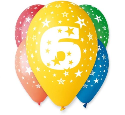 Happy Birthday 6 Star balon, balon 5 bucăți 12 inch (30cm)
