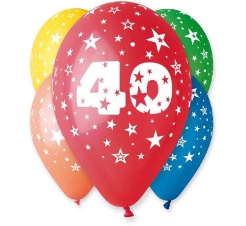 Happy Birthday 40 Star balon, balon 5 bucăți 12 inch (30cm)