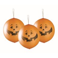   Halloween Pumpkin Balon dovleac cu panglică, set de 3, 18 inch (45 cm)
