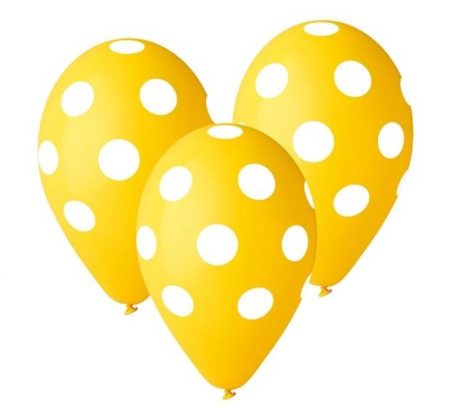 Yellow Dots, Galben balon, balon 5 bucăți 12 inch (30 cm)