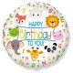 La mulți ani Animals Balon Foil Happy Birthday Animale 48 cm
