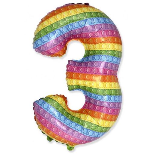 Numere Pop It Balon din folie numărul 3, 69 cm (WP)
