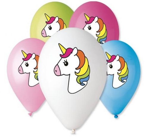 Unicorn Multicolor, Unicorn balon, balon 5 bucăți 12 inch (30cm)