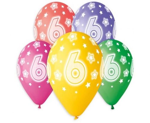 Happy Birthday 6 Star balon, balon 5 bucăți 13 inch (33 cm)