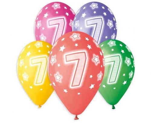 Happy Birthday 7 Star balon, balon 5 bucăți 13 inch (33 cm)