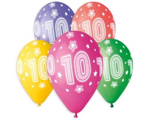 Happy Birthday 10 Star balon, balon 5 bucăți 13 inch (33 cm)