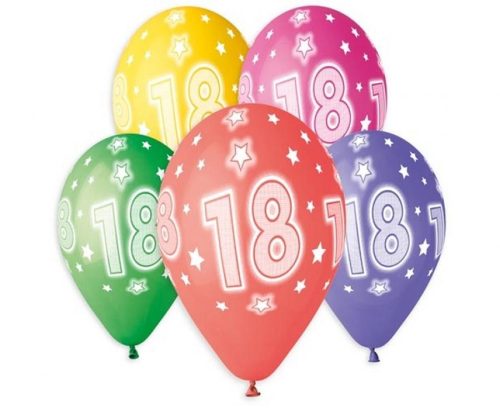 Happy Birthday 18 Star balon, balon 5 bucăți 13 inch (33 cm)