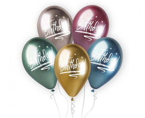 Happy Birthday Shiny balon, balon 5 bucăți 13 inch (33 cm)