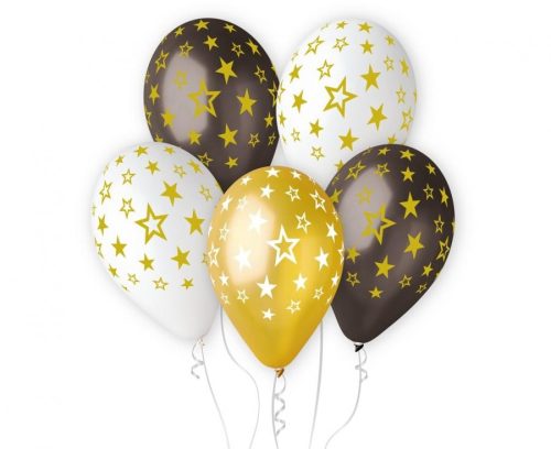 Gold Star, Star balon, balon set de 6 bucăți 33 cm (13 inch)