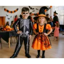 Halloween Skeleton Costum reversibil Clovn și Schelet 120/130 cm