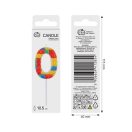 Colorat Pick Blocks Lumânare cifră 0 bloc de construcție, lumânare cifră
