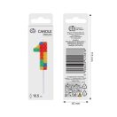 Colorat Pick Blocks Lumânare cifrată bloc de construcție pentru tort, lumânare număr 1