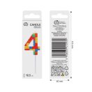 Colorat Pick Blocks Lumânare de tort cu cifra 4