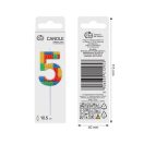 Colorat Pick Blocks Lumânare în formă de cuburi de construcție, lumânare aniversară - numărul 5
