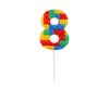 Colorat Pick Blocks Lumânare cifră 8 tip bloc de construcție