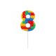Colorat Pick Blocks Lumânare cifră 8 tip bloc de construcție
