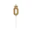 Numere Champagne Crown Lumânare cifra 0 aurie, lumânare pentru tort 6 cm