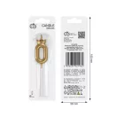 Numere Champagne Crown Lumânare cifra 0 aurie, lumânare pentru tort 6 cm