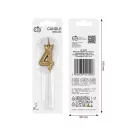Numere Champagne Crown Lumânare aurie numărul 4, lumânare pentru tort, 6 cm