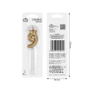 Numere Champagne Crown Lumânare de aur numărul 9, lumânare de tort 6 cm
