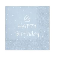   La mulți ani Light Blue Happy Birthday Șervețel Albastru 20 buc 33x33 cm