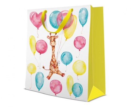 Girafă Giraffe with Balloon pungă de cadou din hârtie 26x33 cm