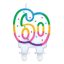 Colorat Rainbow Dots lumânare de tort, lumânare număr 60