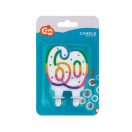 Colorat Rainbow Dots lumânare de tort, lumânare număr 60