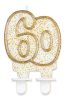 Colorat Gold Lumânare cu sclipici auriu, 60