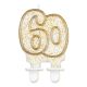 Colorat Gold Lumânare cu sclipici auriu, 60
