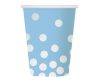 Buline Silver Dots Blue hârtie pahar 6 buc. 270 ml