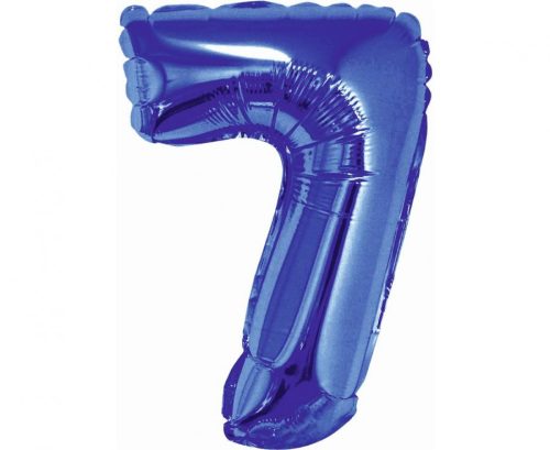 Blue, Albastru mini numărul 7 balon folie 35 cm