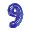Numere Blue, Albastru numărul 9 mini balon din folie 35 cm