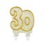 Colorat Gold Lumânare de tort cu sclipici auriu 30, lumânare cifră