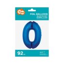 Numere B&C Blue Balon folie cifra 0 albastru 92 cm
