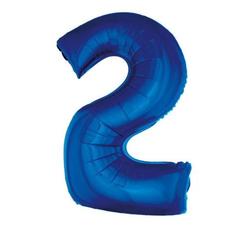 Albastru 2 B&C Blue număr balon folie 92 cm