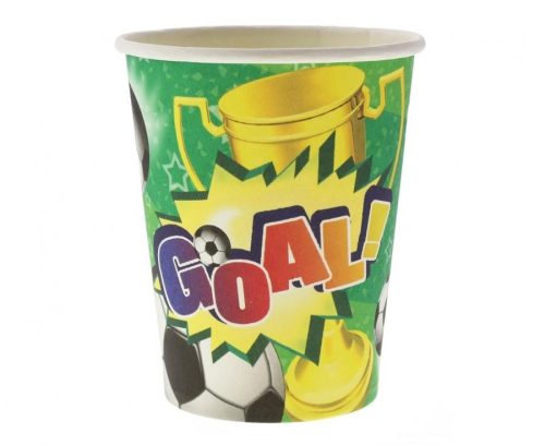 Fotbal Goal hârtie pahar 6 buc. de 270 ml